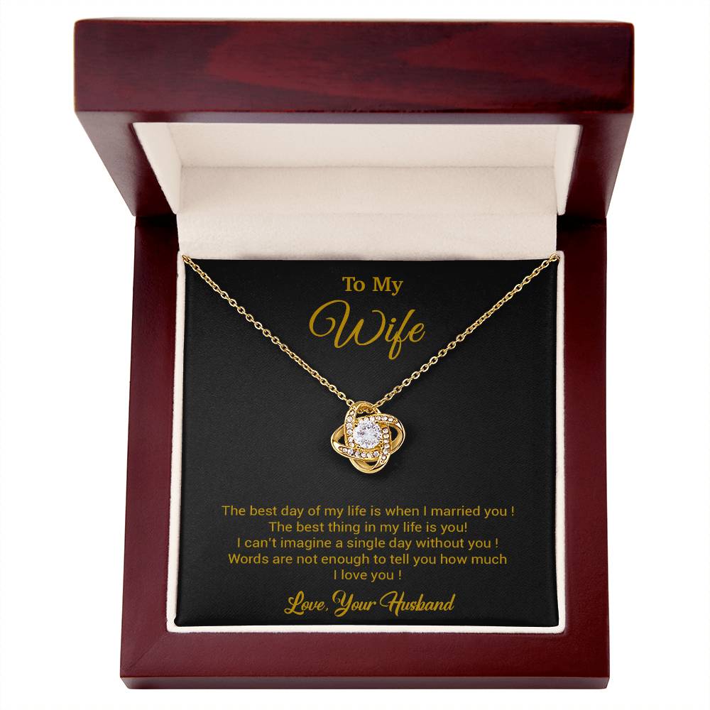 To My Wife Necklace, Gift For Wife, Anniversary Gift For Wife, Necklace For Wife 10_3_Gold