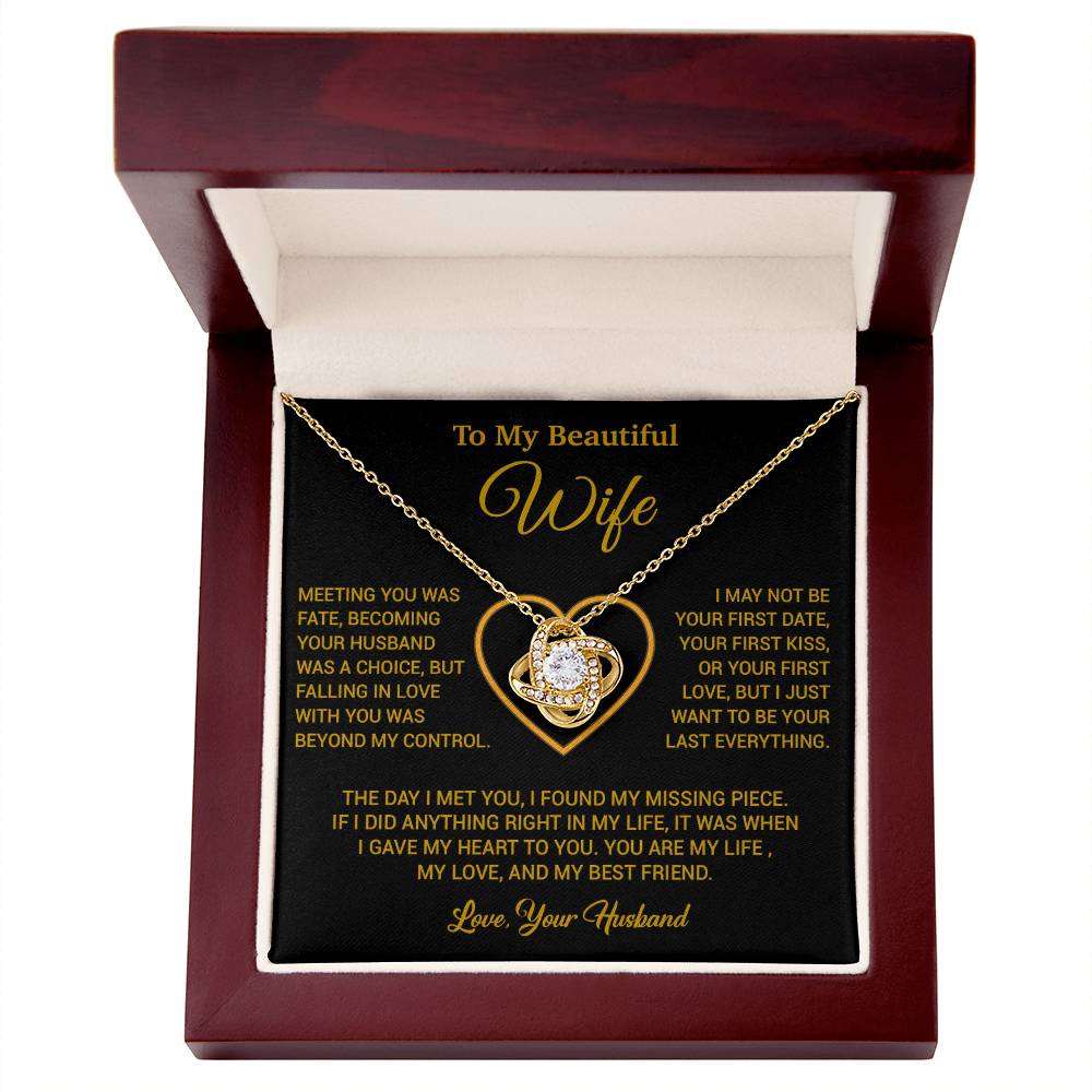To My Wife Necklace, Gift For Wife, Anniversary Gift For Wife, Necklace For Wife 3_2_Gold