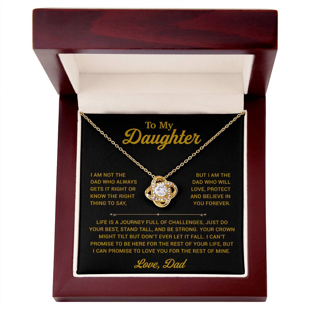 To My Daughter Necklace, Gift for Daughter from Dad, Father Daughter Necklace 24_12_Gold