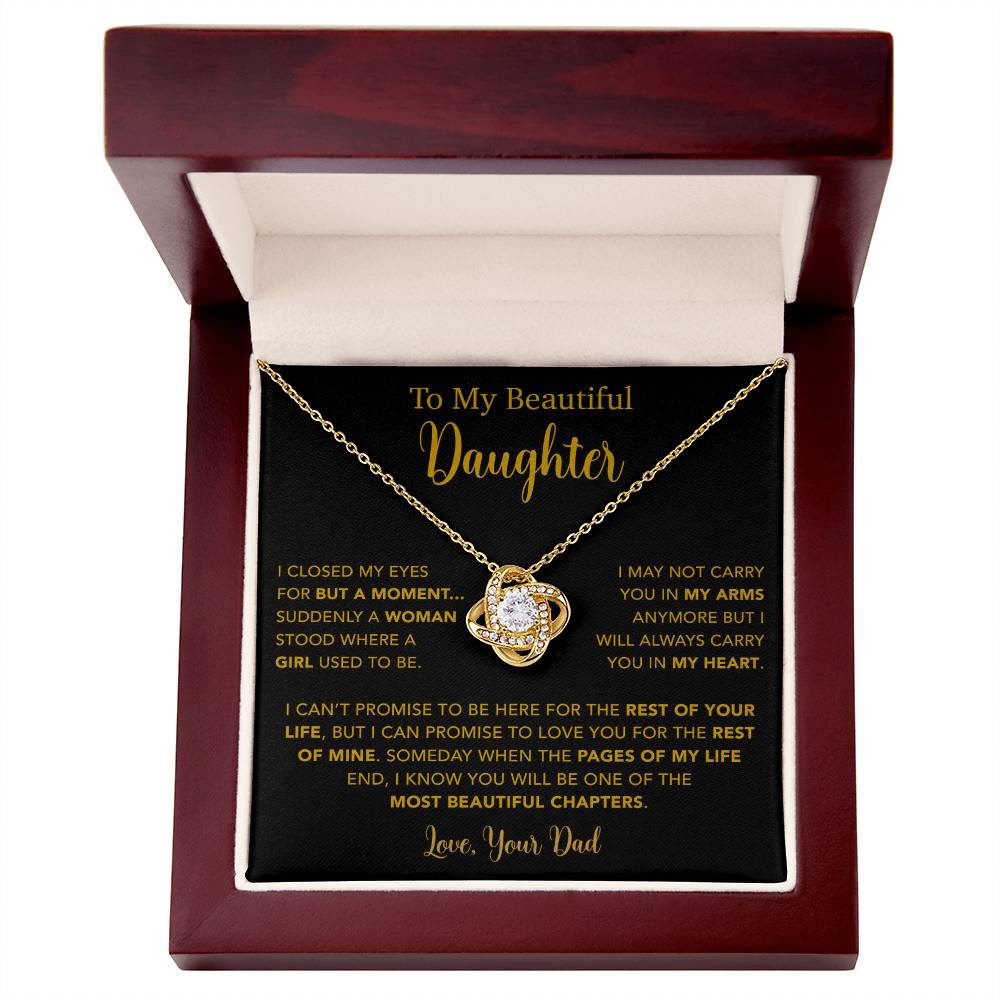To My Daughter Necklace, Gift for Daughter from Dad, Father Daughter Necklace  22_5_Gold