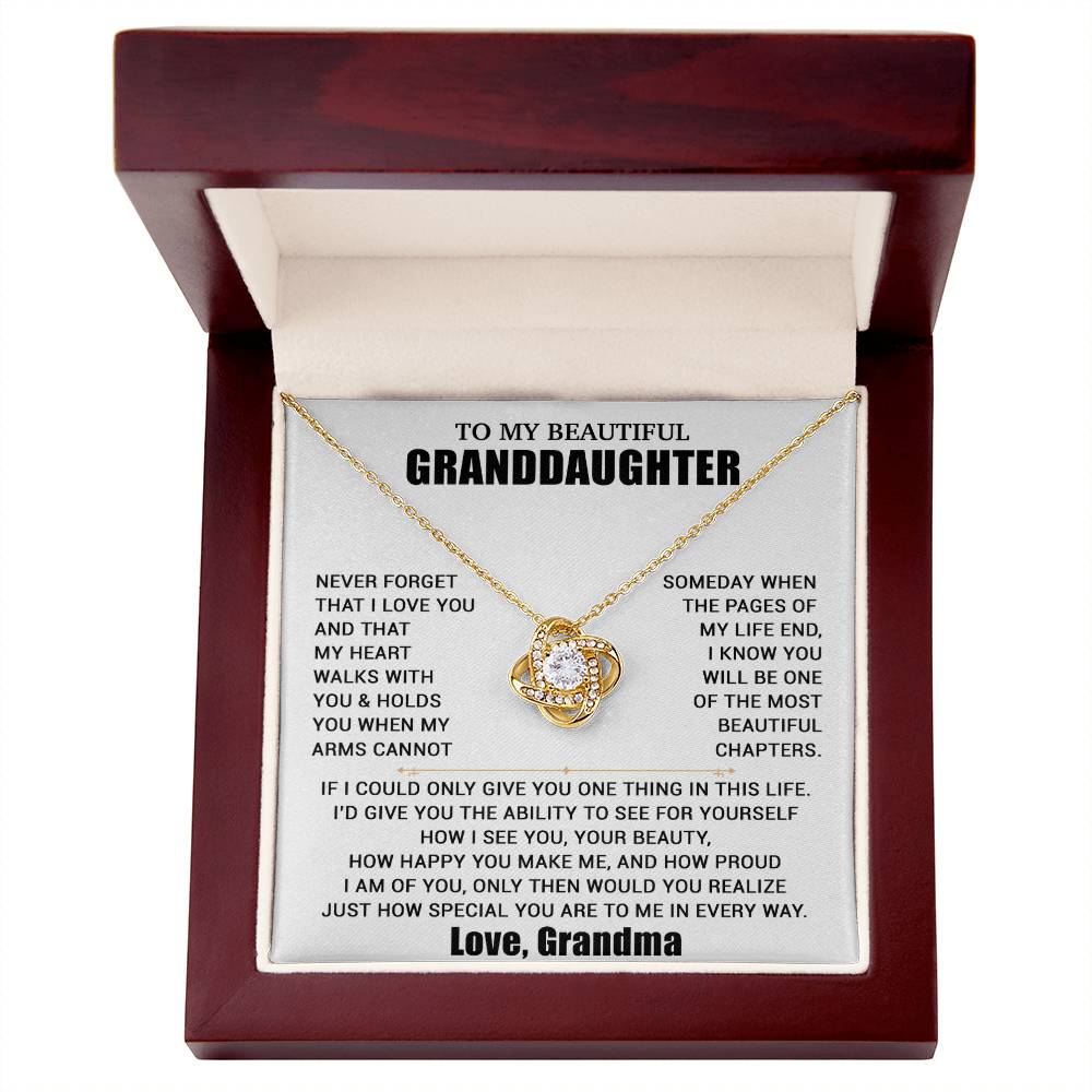 To My Granddaughter Necklace, Granddaughter Gift from Grandma, Christmas Gift 19_8_White