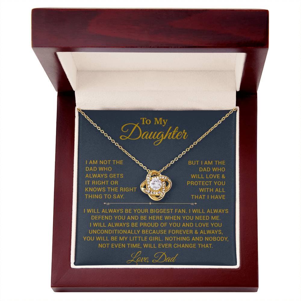 To My Daughter Necklace, Gift for Daughter from Dad, Father Daughter Necklace 6_10_Gold