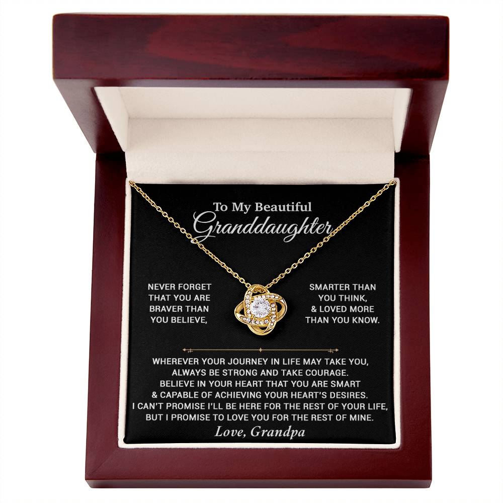 To My Granddaughter Necklace, Birthday Gift For Granddaughter, Birthday Gifts 9_6_Black