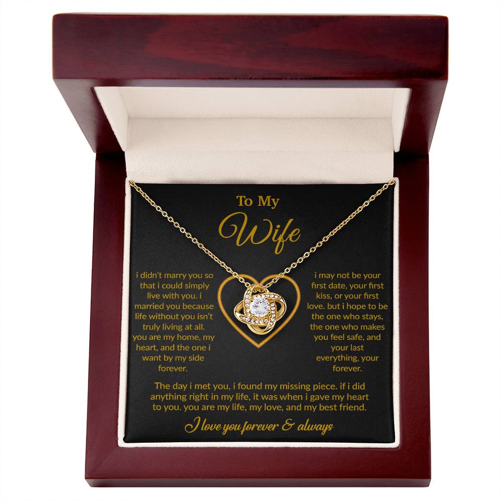 To My Wife Necklace, Gift For Wife, Anniversary Gift For Wife, Necklace For Wife 13_3_Gold