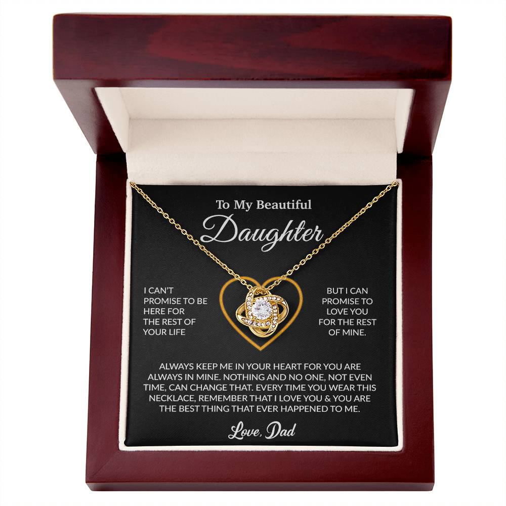 To My Daughter Necklace, Gift for Daughter from Dad, Father Daughter Necklace 6_6_Black
