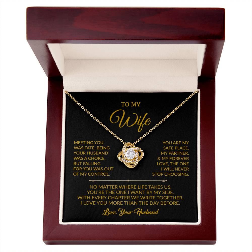 To My Wife Necklace, Gift For Wife, Anniversary Gift For Wife, Necklace For Wife 17_8_Gold