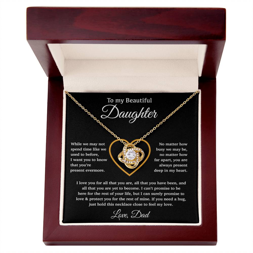 To My Daughter Necklace, Gift for Daughter from Dad, Father Daughter Necklace 11_6_Black