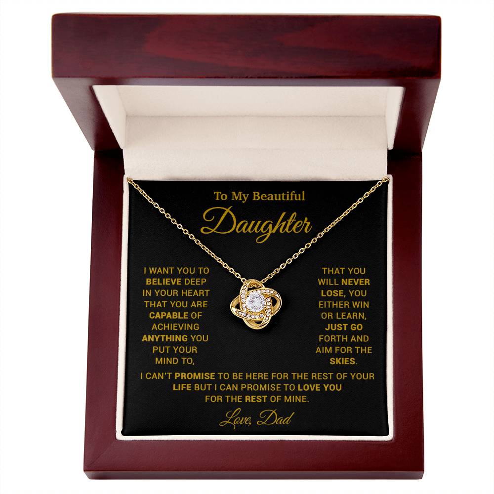 To My Daughter Necklace, Gift for Daughter from Dad, Father Daughter Necklace 26_2_Gold