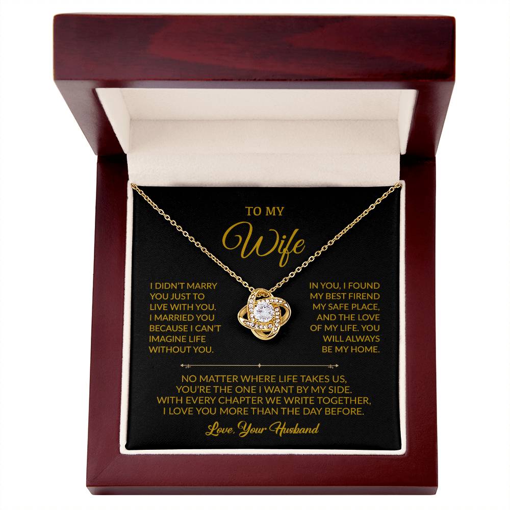 To My Wife Necklace, Gift For Wife, Anniversary Gift For Wife, Necklace For Wife 21_8_Gold