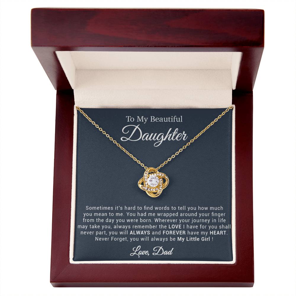 To My Daughter Necklace, Gift for Daughter from Dad, Father Daughter Necklace 20_4_Black