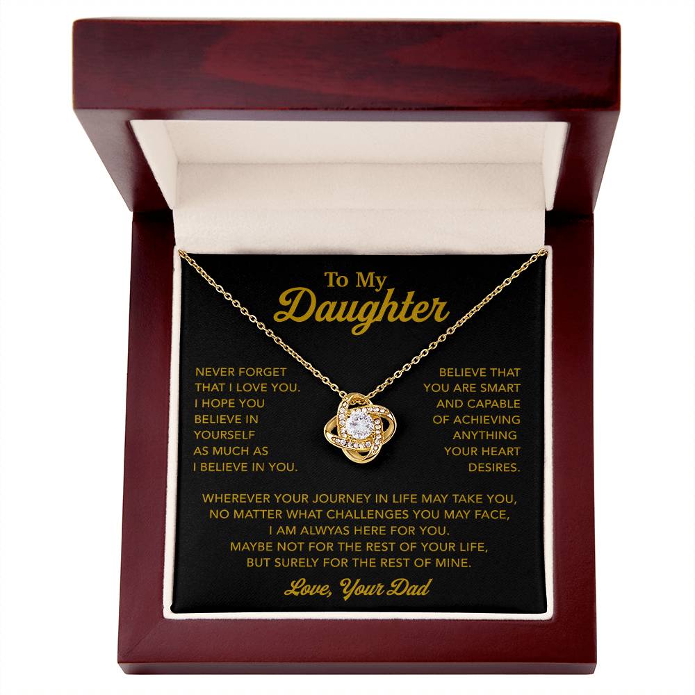 To My Daughter Necklace, Gift for Daughter from Dad, Father Daughter Necklace 9_1_Gold