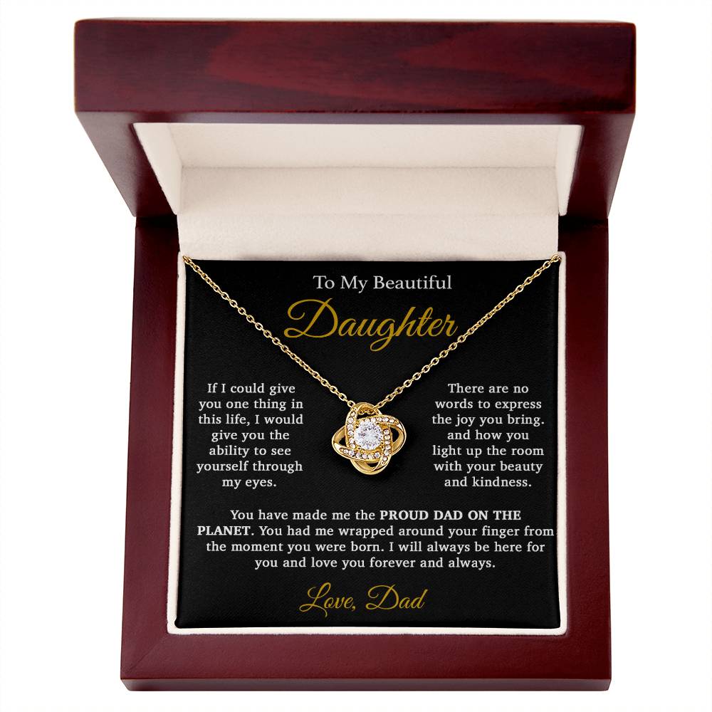 To My Daughter Necklace, Daughter Father Necklace, Daughter Gift From Dad333_Gold