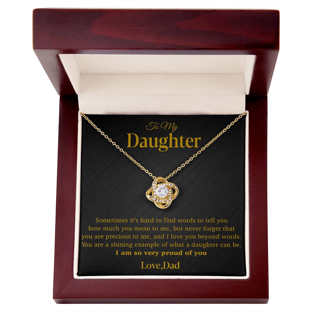 To My Daughter Necklace, Gift for Daughter from Dad, Father Daughter Necklace 12_4_Gold
