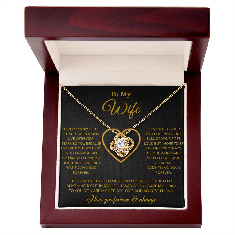 To My Wife Necklace, Gift For Wife, Anniversary Gift For Wife, Necklace For Wife 24_2_Gold