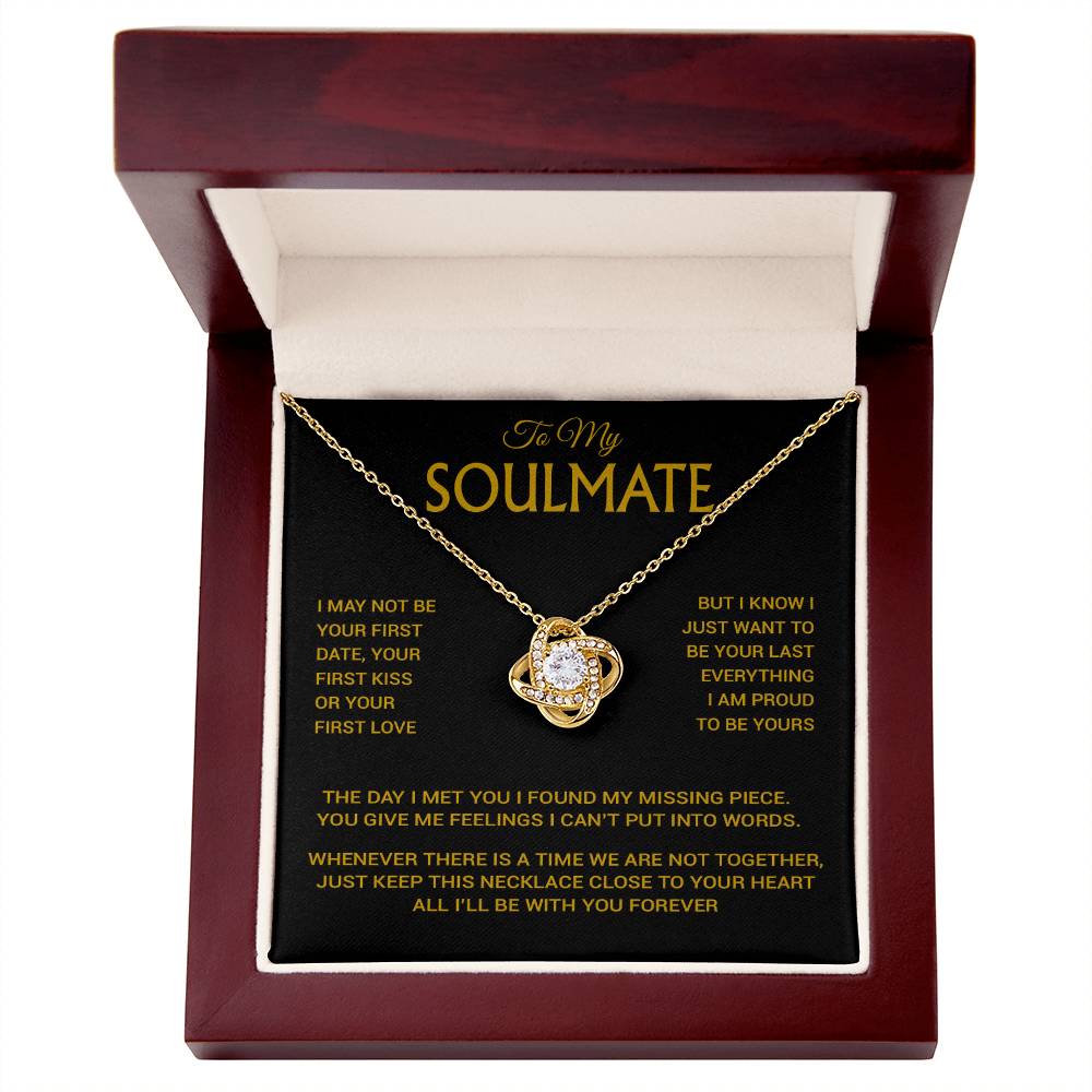 To My Soulmate Necklace, Soulmate Gift, Gift For Girlfriend, Valentines Gift 14_2_Gold