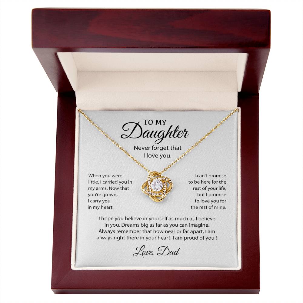 To My Daughter Necklace, Gift for Daughter from Dad, Father Daughter Necklace 10_6_White