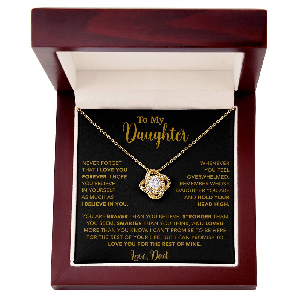 To My Daughter Necklace, Gift for Daughter from Dad, Father Daughter Necklace  9_4_Gold