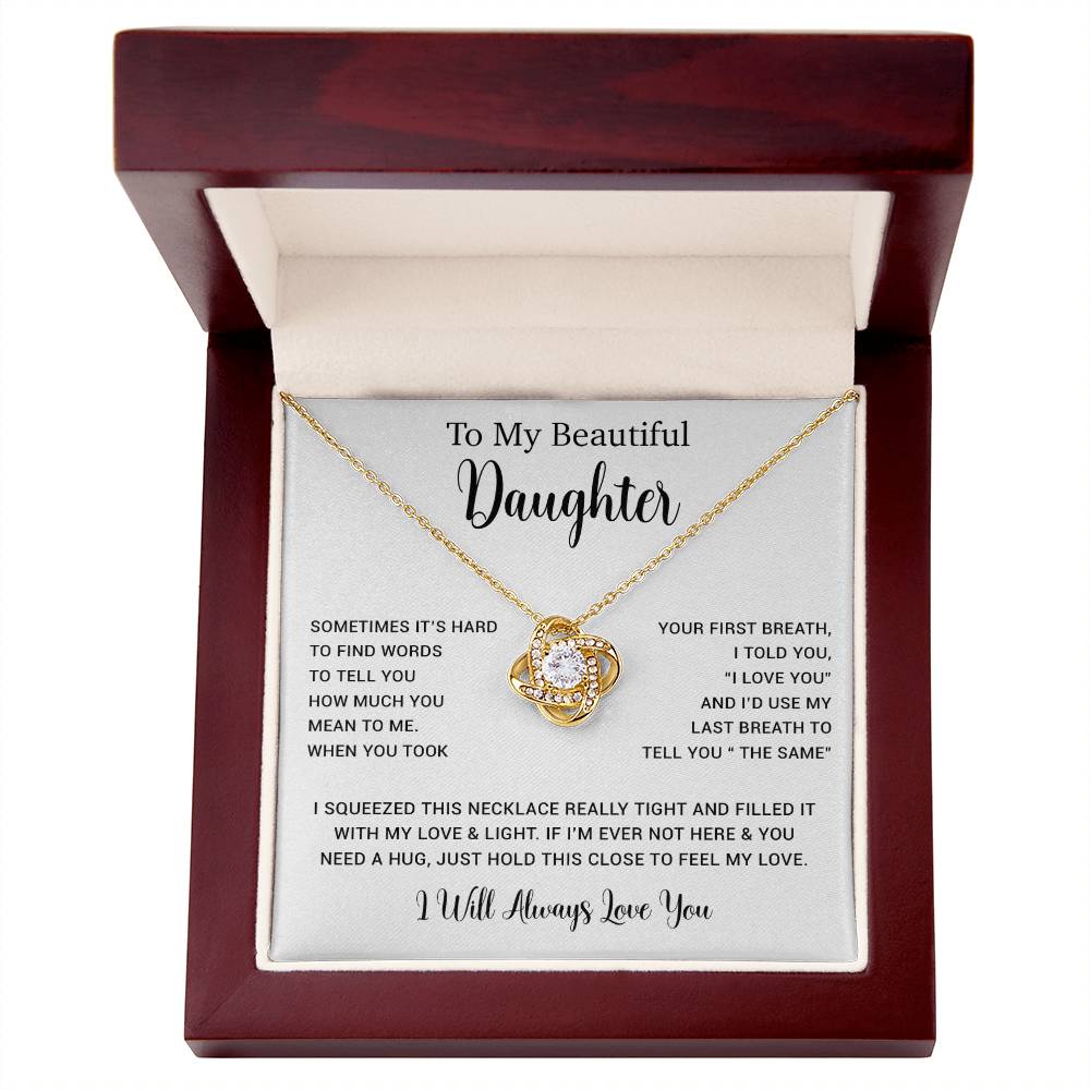 To My Daughter Necklace, Gift for Daughter from Dad, Father Daughter Necklace  11_5_White