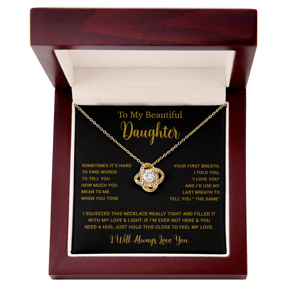 To My Daughter Necklace, Gift for Daughter from Dad, Father Daughter Necklace  11_5_Gold