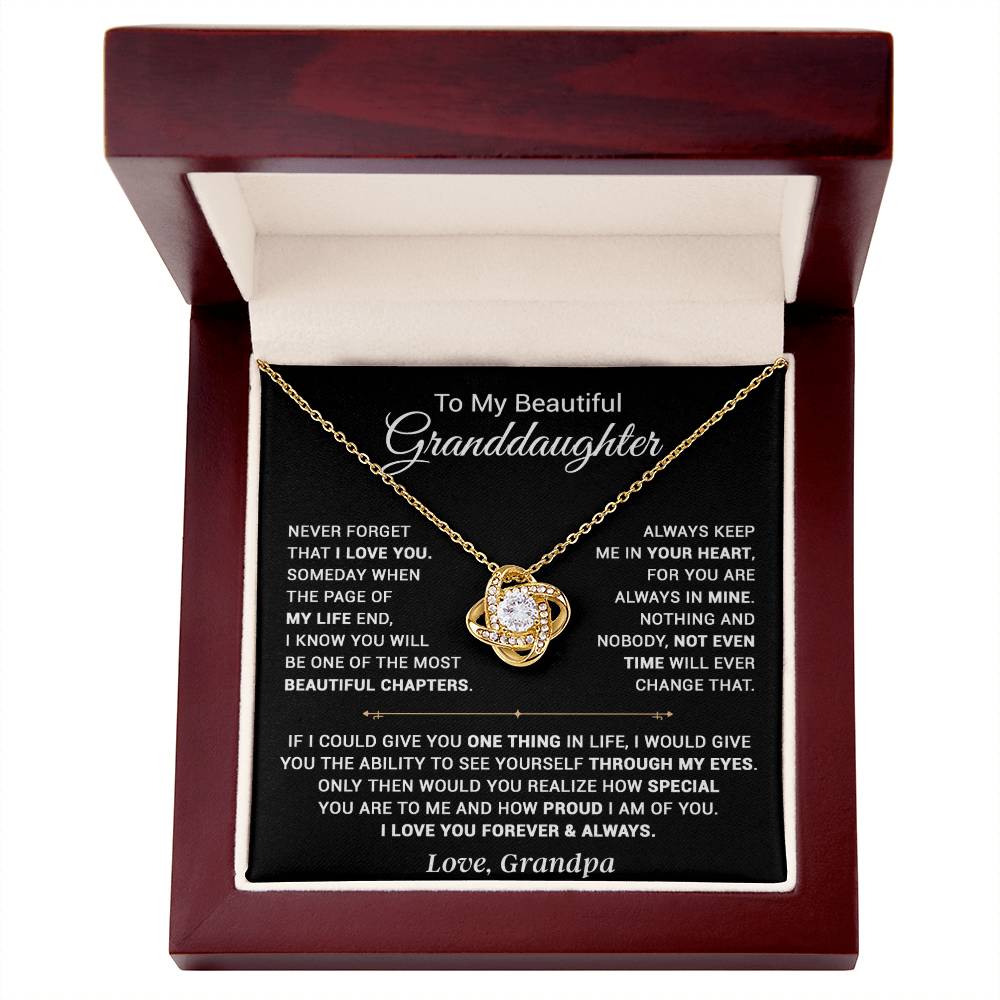 To My Granddaughter Necklace, Xmas Birthday Gift For Granddaughter From Grandpa 13_9_Black