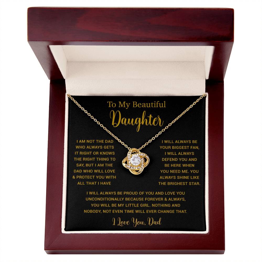 To My Daughter Necklace, Gift for Daughter from Dad, Father Daughter Necklace  6_5_Gold