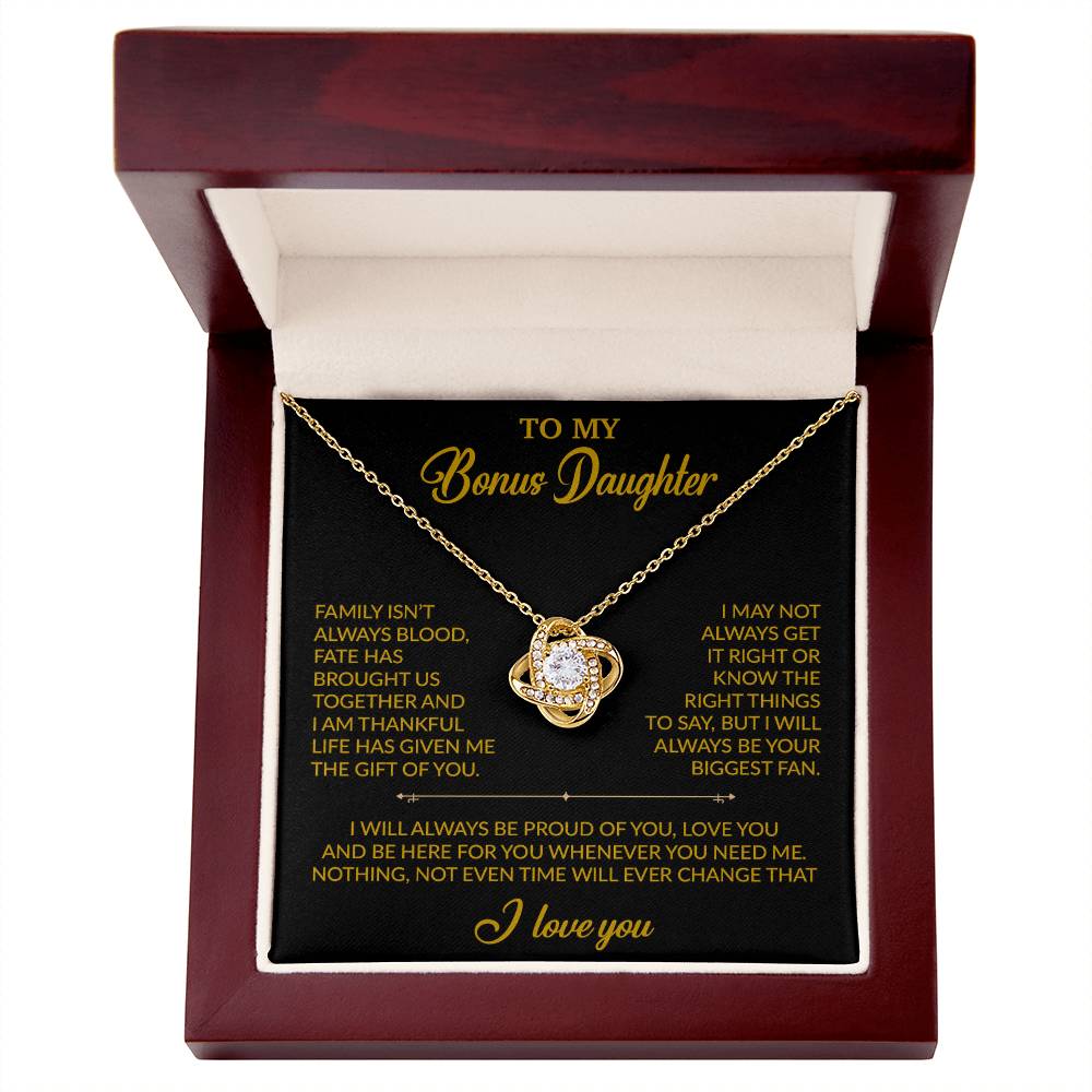 To My Bonus Daughter Necklace, Gift for Bonus Daughter, Step Daughter Birthday 20_2_Gold