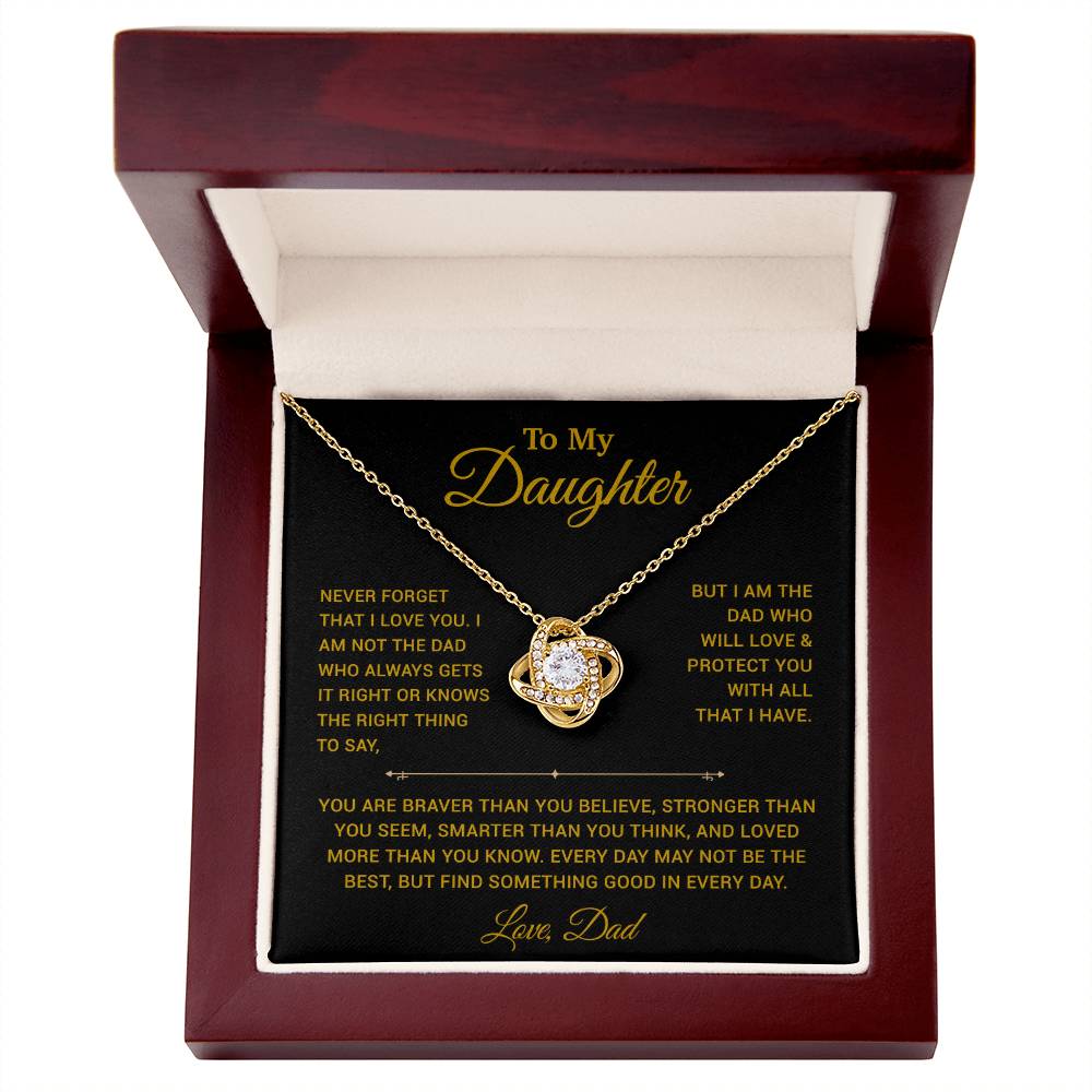 To My Daughter Necklace, Gift for Daughter from Dad, Father Daughter Necklace 25_3_Gold