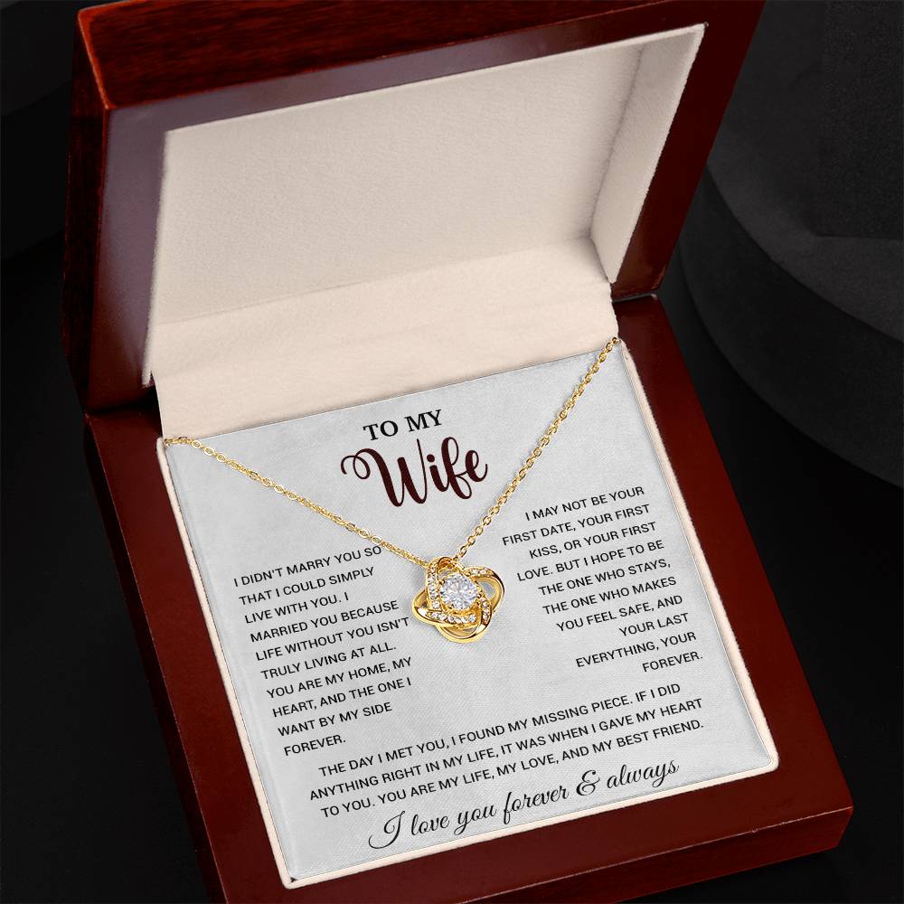 To My Wife Necklace, Gift For Wife, Anniversary Gift For Wife, Necklace For Wife 21_9_White