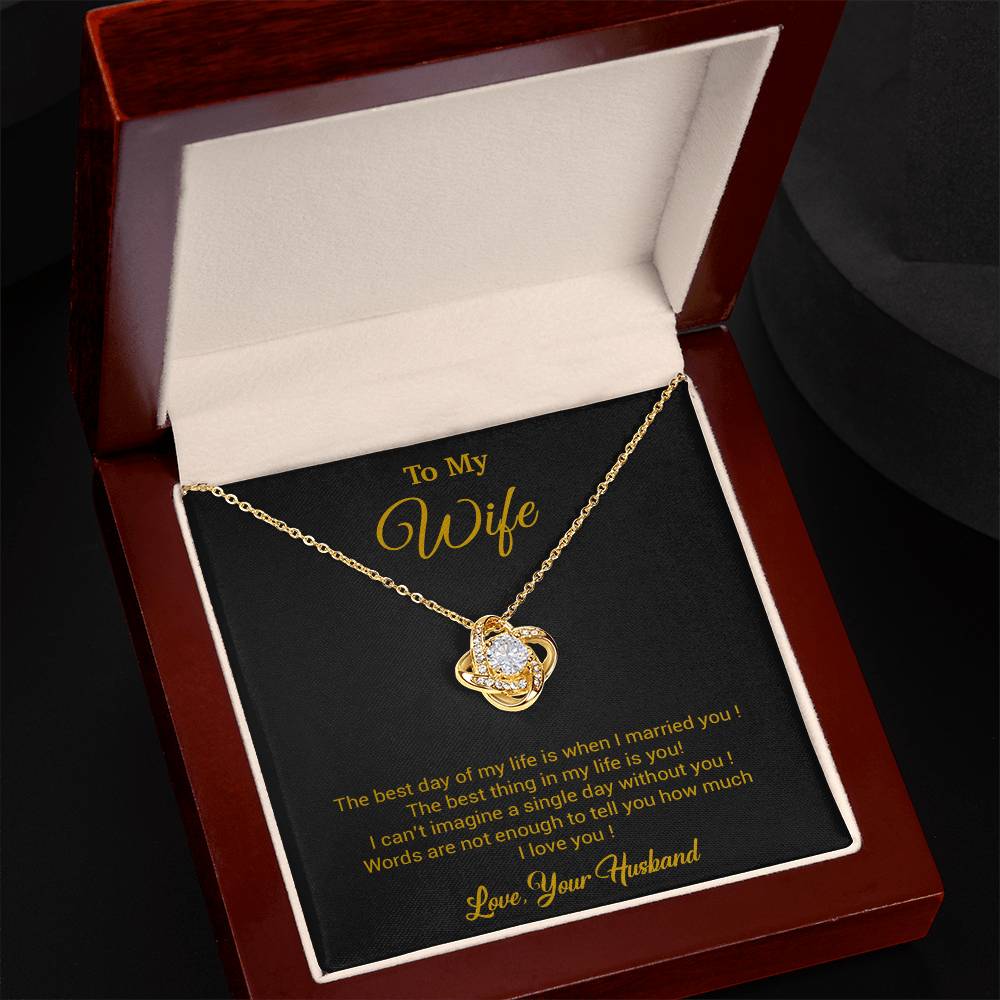 To My Wife Necklace, Gift For Wife, Anniversary Gift For Wife, Necklace For Wife 10_3_Gold