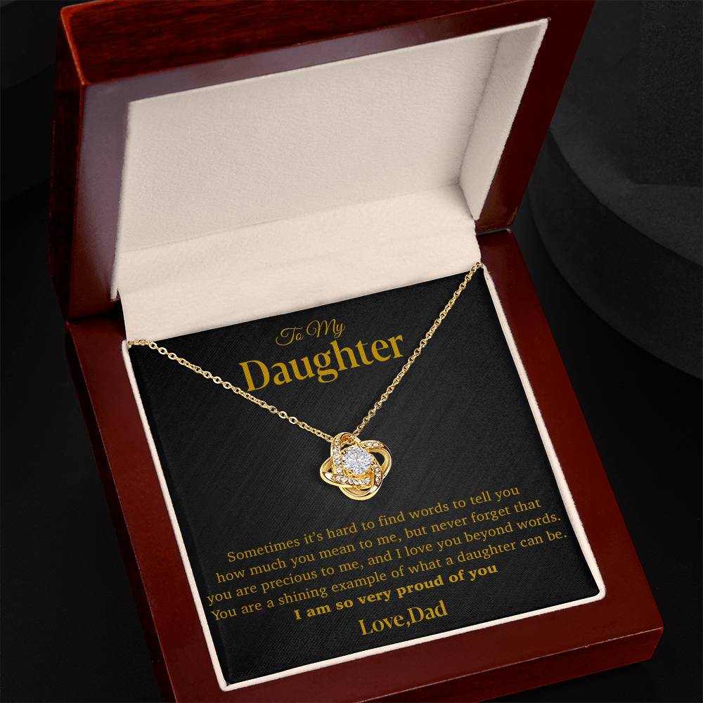 To My Daughter Necklace, Gift for Daughter from Dad, Father Daughter Necklace 12_4_Gold