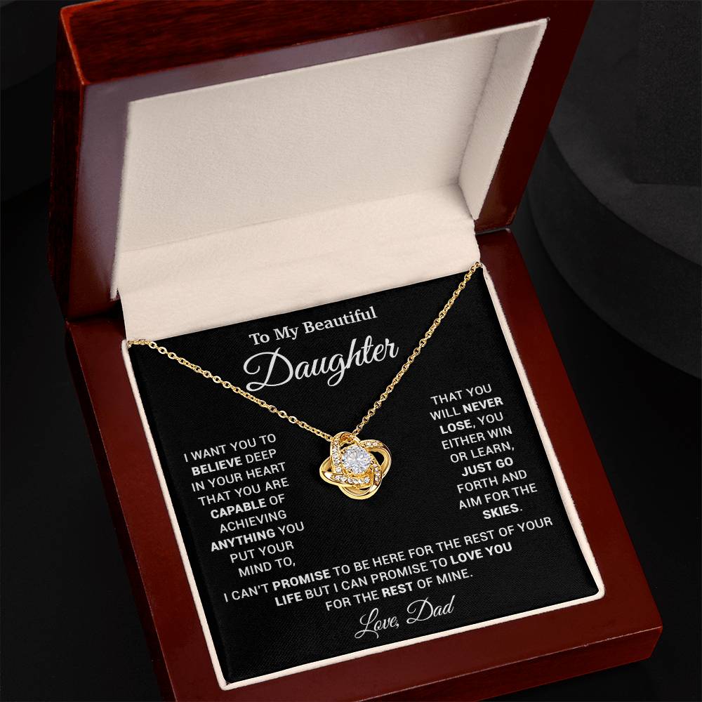 To My Daughter Necklace, Gift for Daughter from Dad, Father Daughter Necklace 26_2_Black