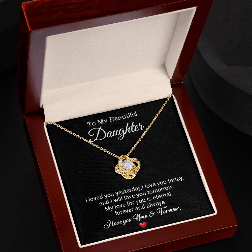 To My Daughter Necklace, Gift For Daughter From Dad, Daughter Father Necklace 30_7_Black