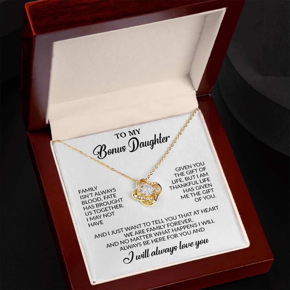 To My Bonus Daughter Necklace, Gift for Bonus Daughter, Step Daughter Birthday 26_11_White