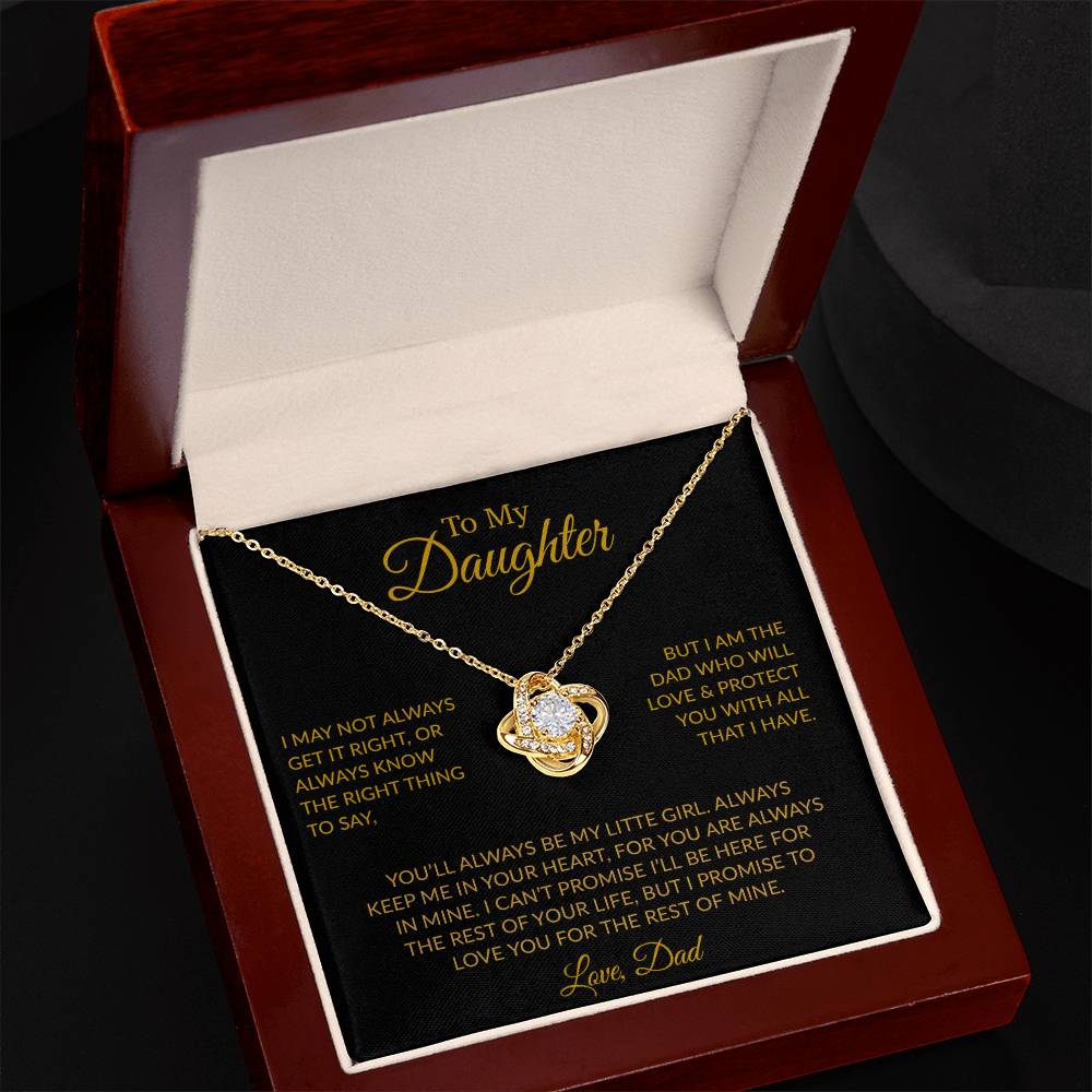 To My Daughter Necklace Gift for Daughter from Dad,Daughter Father Necklace 17_6_Gold