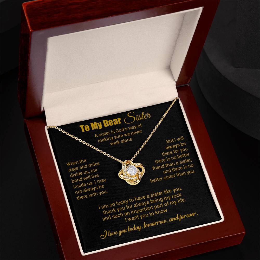 To My Sister Necklace, Brother to Sister, Birthday gift For Sister from Brother 3_4_Gold
