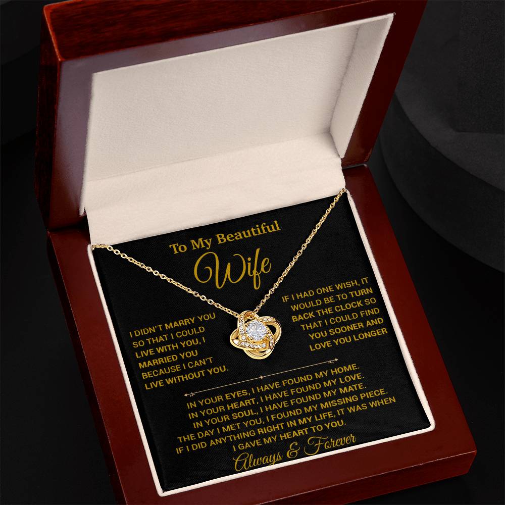 To My Wife Necklace, Christmas Gifts For Women, Anniversary Gift For Wife 12_9_Gold