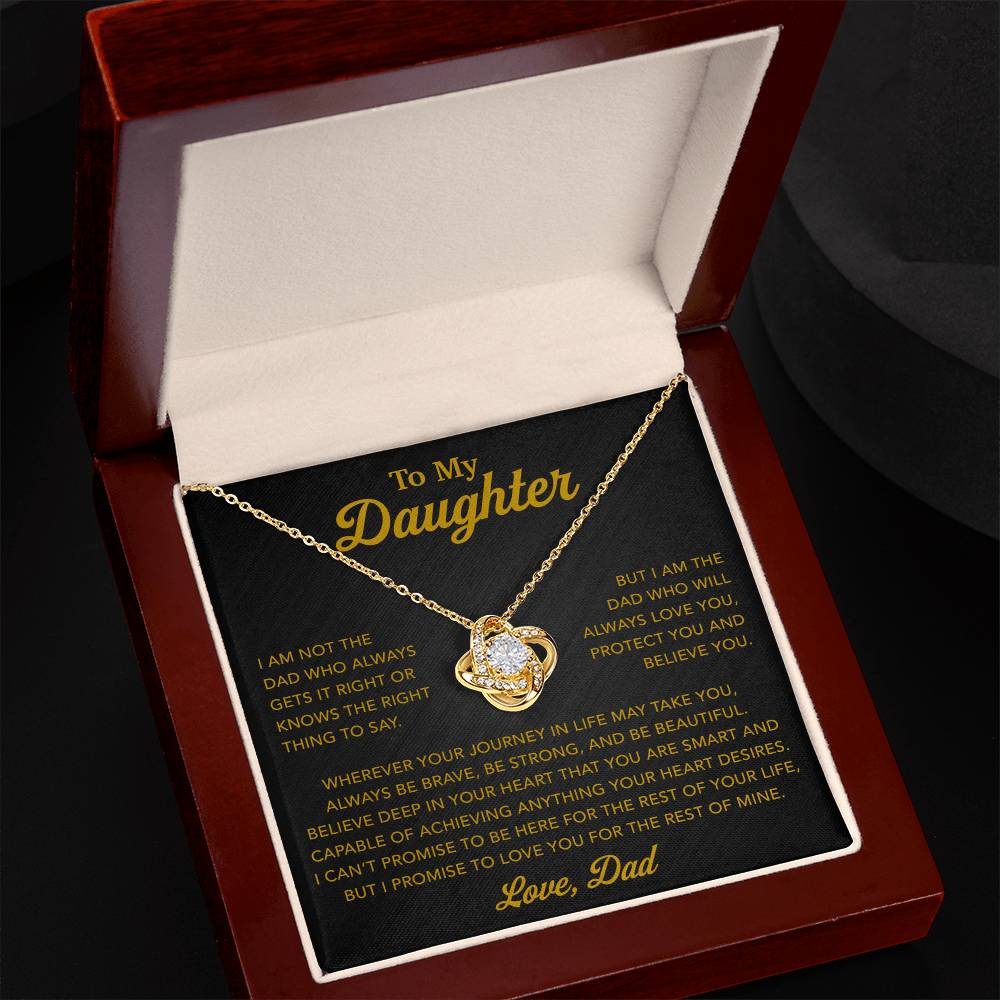 To My Daughter Necklace, Gift for Daughter from Dad, Father Daughter Necklace 13_6_Gold