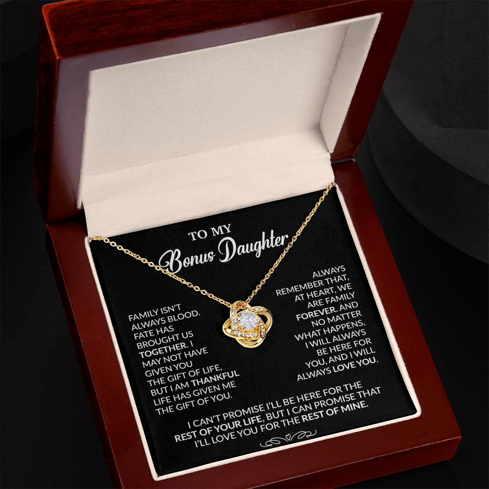 To My Bonus Daughter Necklace, Gift for Bonus Daughter, Step Daughter Birthday 30_9_Black