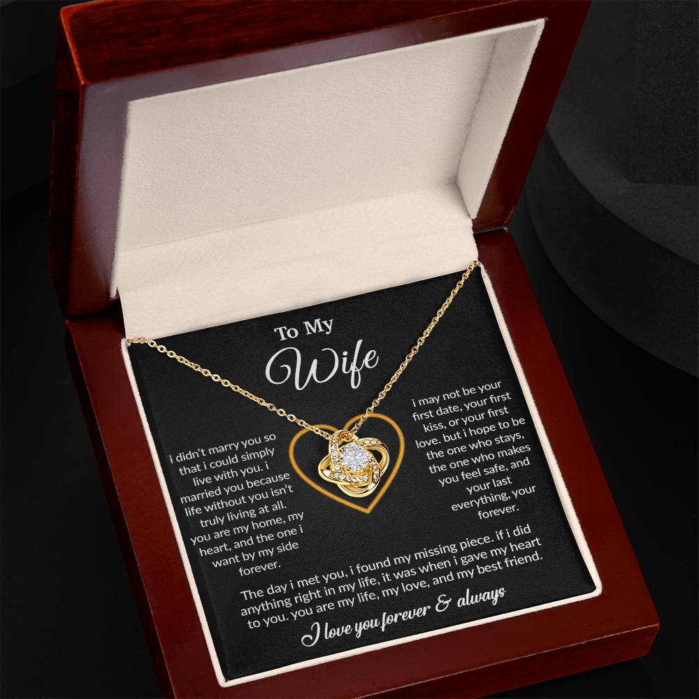 To My Wife Necklace, Gift For Wife, Anniversary Gift For Wife, Necklace For Wife 13_3_Black