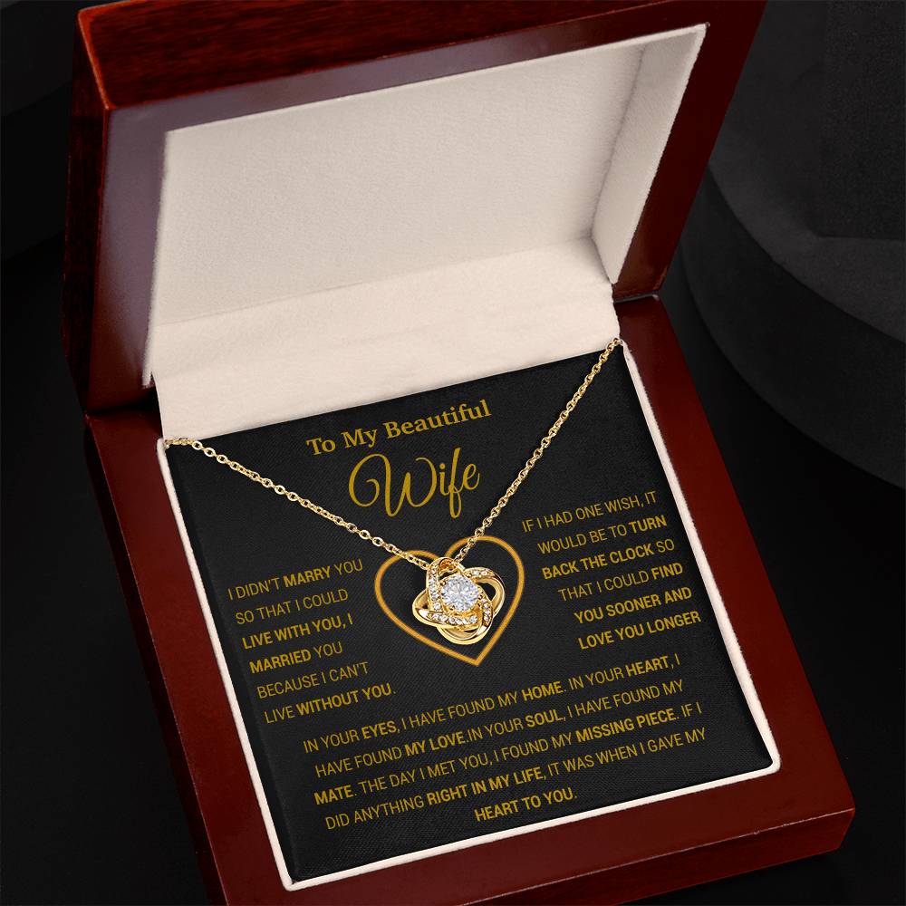 To My Wife Necklace, Gift For Wife, Anniversary Gift For Wife, Necklace For Wife 6_1_Gold