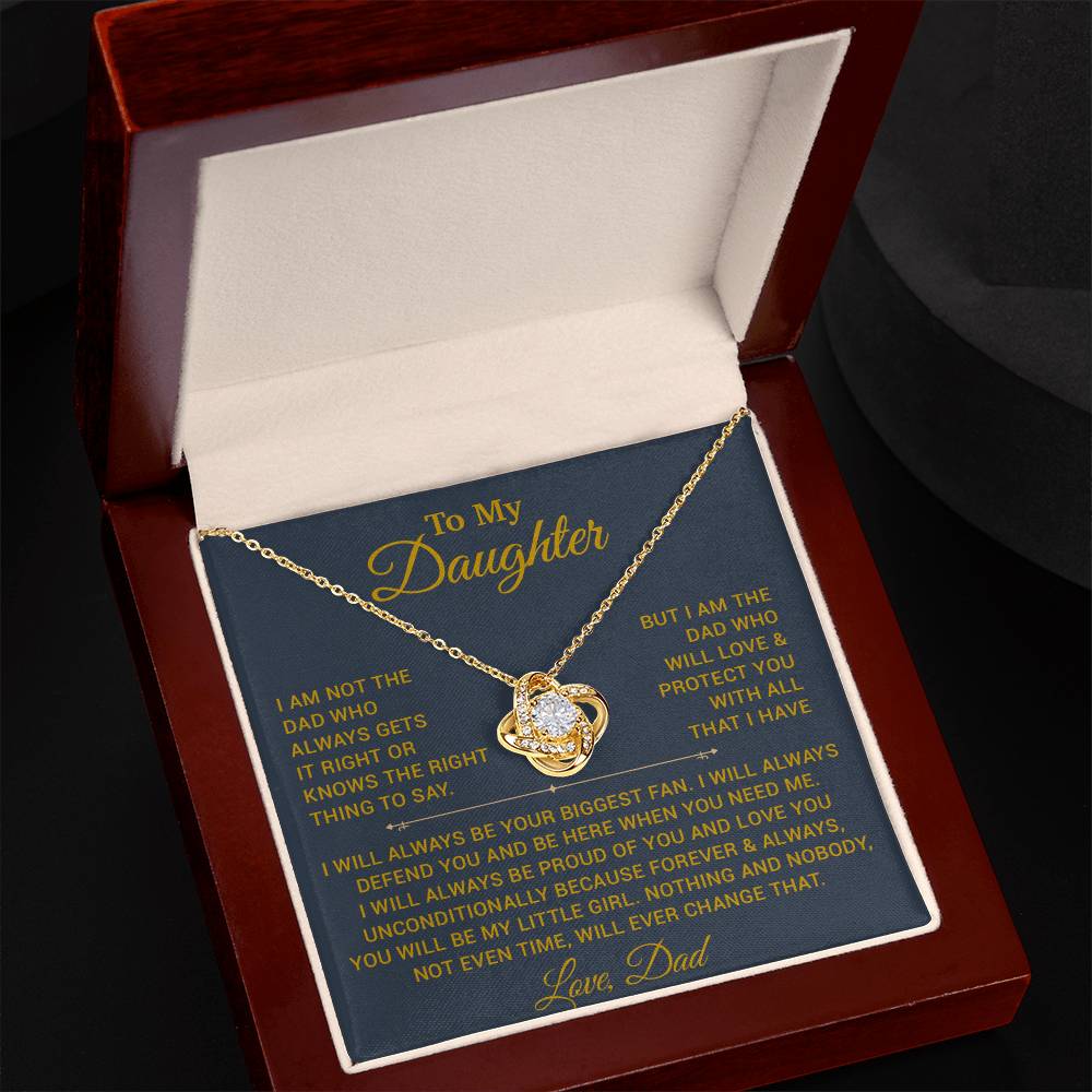 To My Daughter Necklace, Gift for Daughter from Dad, Father Daughter Necklace 6_10_Gold