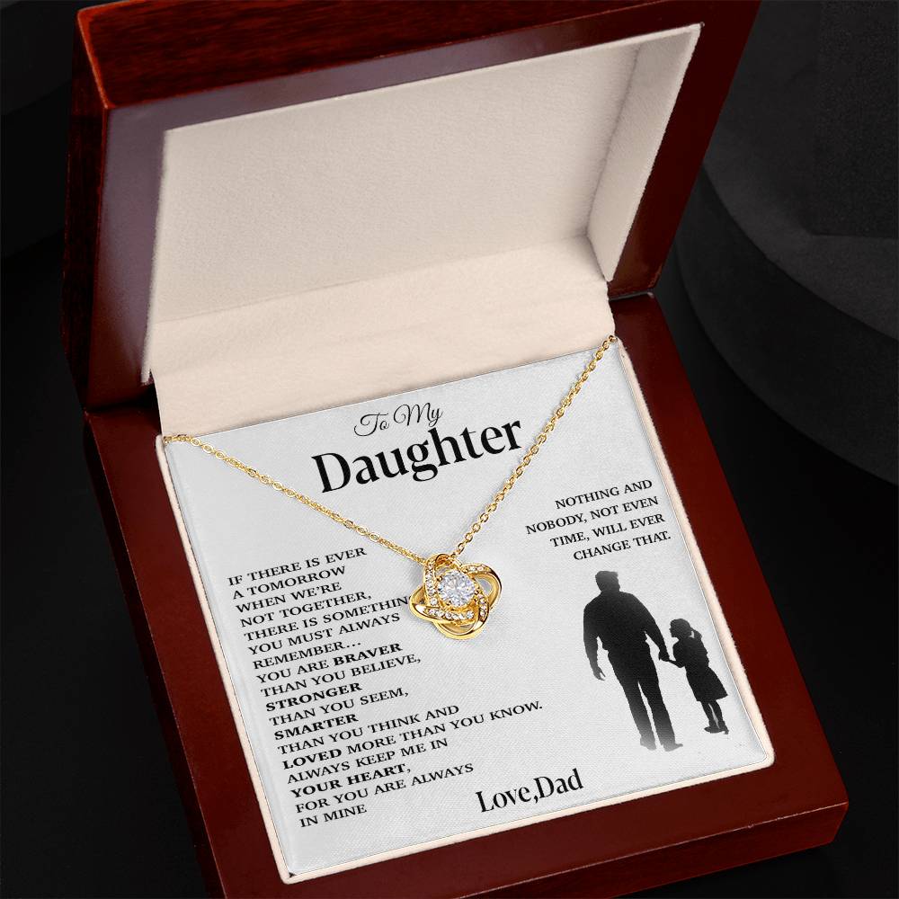 To My Daughter Necklace, Gift for Daughter from Dad, Father Daughter Necklace 29_11_White