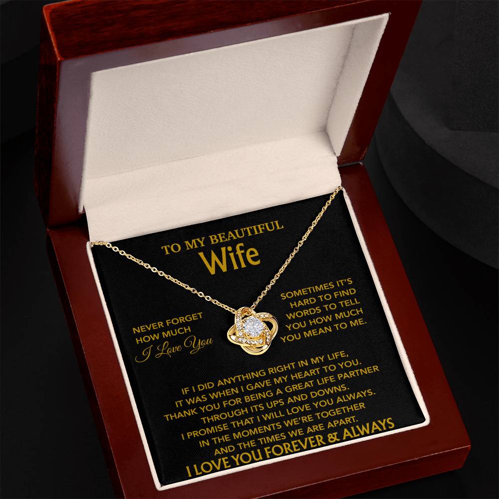 To My Wife Necklace, Christmas Gifts For Wife, Anniversary Cute Gift For Wife_Gold_20_8