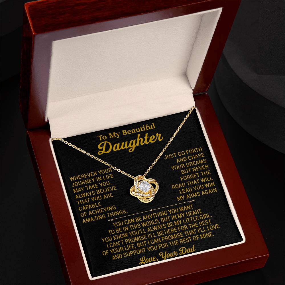 To My Daughter Necklace, Daughter Father Necklace, Daughter Gift From Dad 18_8_Gold