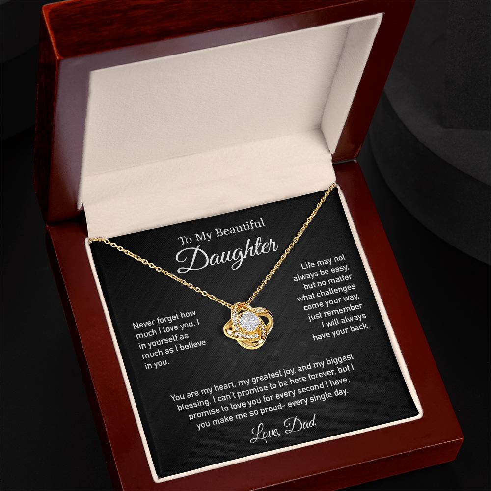 To My Daughter Necklace, Daughter Father Necklace, Daughter Gift From Dad 3_6_Black
