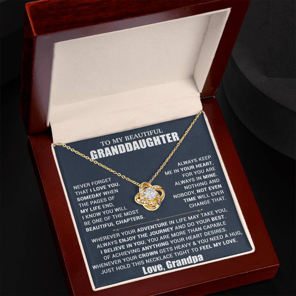 To My Granddaughter Necklace, Granddaughter Gift from Grandpa, Christmas Gift 10_10_Blue