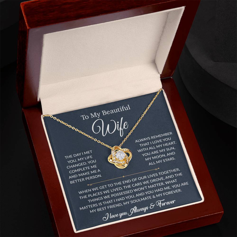 To My Wife Necklace, Gift For Wife, Anniversary Gift For Wife, Necklace For Wife 26_6_Blue