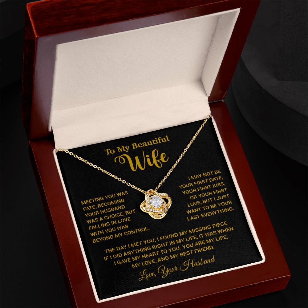 To My Wife Necklace, Wife Gift From Husband, Wife Husband Necklace, Christmas Gift 13_10_Gold