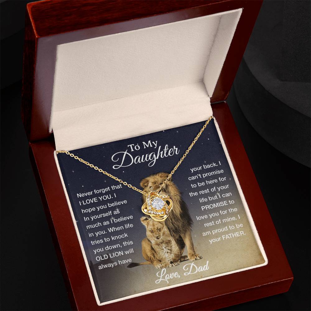 To My Daughter Necklace, Xmas Gift For Daughter From Dad, Daughter Father Lion