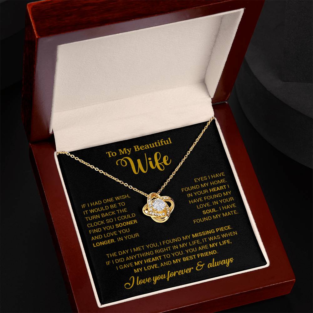 To My Wife Necklace, Wife Gift From Husband, Wife Husband Necklace, Christmas Gift 28_10_Gold